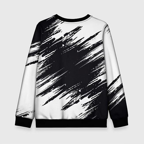 Детский свитшот БЕЛАЯ КРАСКА БРЫЗГИ / 3D-Черный – фото 2