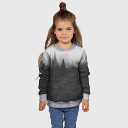 Свитшот детский Туманный лес - туман, цвет: 3D-меланж — фото 2