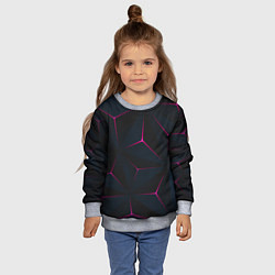 Свитшот детский Неоновые углы На черном Фоне, цвет: 3D-меланж — фото 2