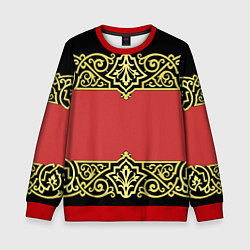 Свитшот детский Славянский Узор Вензеля 3D, цвет: 3D-красный