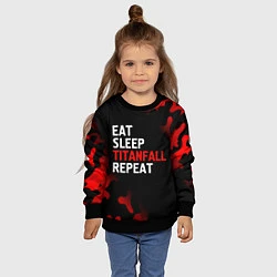 Свитшот детский Eat Sleep Titanfall Repeat Милитари, цвет: 3D-черный — фото 2