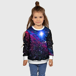 Свитшот детский Открытый космос Star Neon, цвет: 3D-белый — фото 2