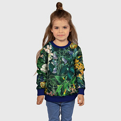 Свитшот детский Цветы Темный Сад, цвет: 3D-синий — фото 2