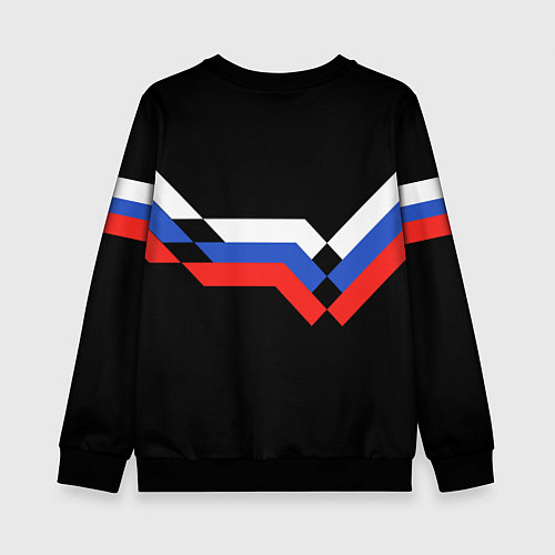 Детский свитшот РОССИЯ ТРИКОЛОР ЛИНИИ / 3D-Черный – фото 2
