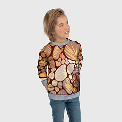Свитшот детский Коричнево-бежевые пастельные камушки с яркими паль, цвет: 3D-меланж — фото 2