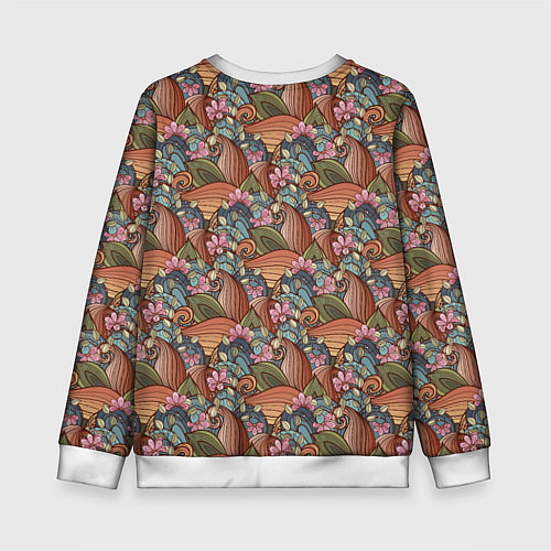 Детский свитшот Паттерн волнистые узоры / 3D-Белый – фото 2