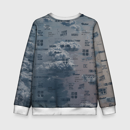 Детский свитшот BTS Дискография / 3D-Белый – фото 2