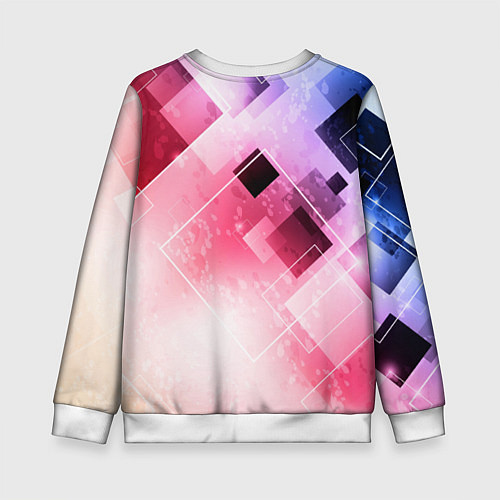 Детский свитшот Розово-голубая абстрактная геометрия / 3D-Белый – фото 2
