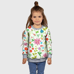 Свитшот детский Поле полевых цветов, цвет: 3D-меланж — фото 2