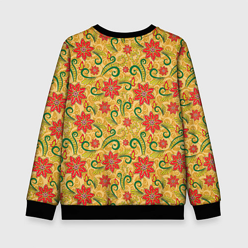 Детский свитшот Оранжевая хохлома / 3D-Черный – фото 2