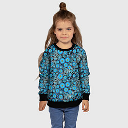 Свитшот детский Поле синих цветов, цвет: 3D-черный — фото 2
