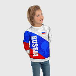 Свитшот детский RUSSIA - SPORTWEAR - ТРИКОЛОР, цвет: 3D-белый — фото 2