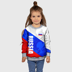 Свитшот детский RUSSIA - SPORTWEAR - ТРИКОЛОР, цвет: 3D-меланж — фото 2
