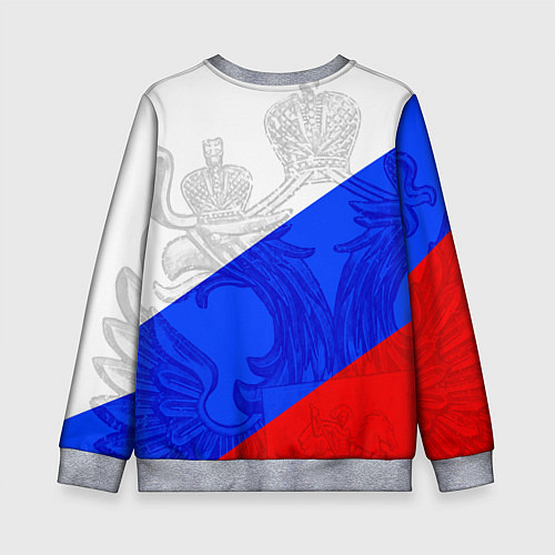 Детский свитшот RUSSIA - SPORTWEAR - ТРИКОЛОР / 3D-Меланж – фото 2