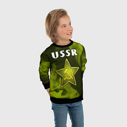 Свитшот детский USSR - ЗВЕЗДА - Огонь, цвет: 3D-черный — фото 2
