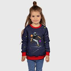 Свитшот детский Космонавт - скейтбордист, цвет: 3D-красный — фото 2