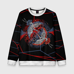 Свитшот детский Пара журавлей, цвет: 3D-белый