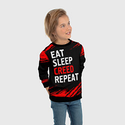 Свитшот детский Eat Sleep Creed Repeat - Краски, цвет: 3D-черный — фото 2