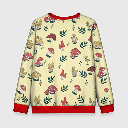 Детский свитшот Mushroom, грибы- грибочки / 3D-Красный – фото 2