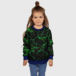 Свитшот детский Абстракция - Черно-зеленый фон - дым, цвет: 3D-синий — фото 2