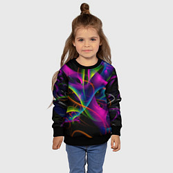 Свитшот детский Vanguard neon pattern Авангардный неоновый паттерн, цвет: 3D-черный — фото 2