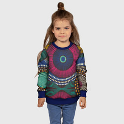 Свитшот детский Африка Орнамент, цвет: 3D-синий — фото 2