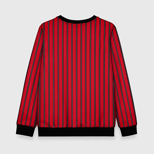 Детский свитшот Красно-черный узор в полоску / 3D-Черный – фото 2