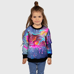 Свитшот детский Neon splashes, цвет: 3D-черный — фото 2