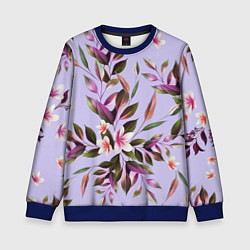 Свитшот детский Цветы Вересковый Сад, цвет: 3D-синий