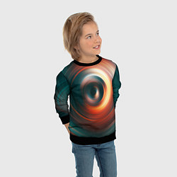 Свитшот детский Цветные круги - Black hole, цвет: 3D-черный — фото 2