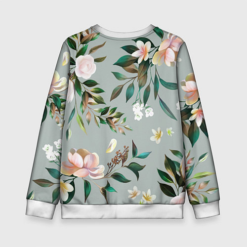 Детский свитшот Цветы Цветочный Букет / 3D-Белый – фото 2