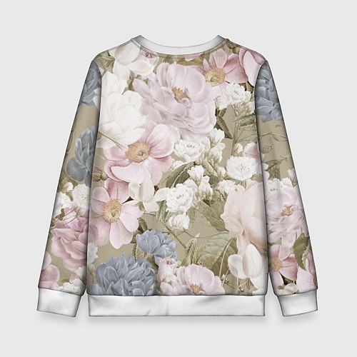 Детский свитшот Цветы Английский Садовый Узор / 3D-Белый – фото 2