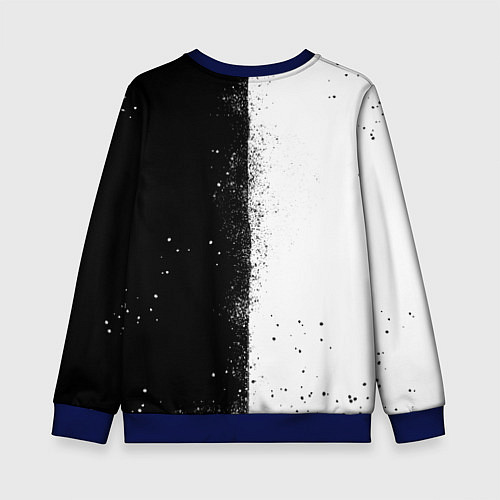 Детский свитшот СУБАРУ - SUBARU ЧЕРНО БЕЛЫЕ БРЫЗГИ КРАСКА / 3D-Синий – фото 2