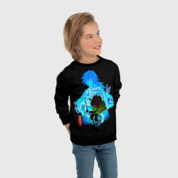 Свитшот детский Томиока Гию Клинок рассекающий демонов, цвет: 3D-черный — фото 2