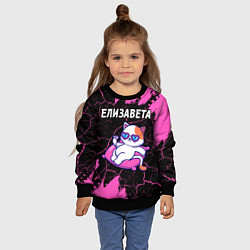 Свитшот детский Елизавета КОШЕЧКА Краска, цвет: 3D-черный — фото 2