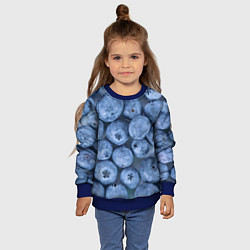 Свитшот детский Голубика - фон, цвет: 3D-синий — фото 2