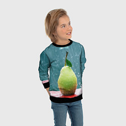 Свитшот детский Груша - juicy pear, цвет: 3D-черный — фото 2