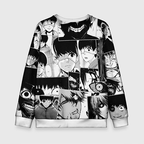 Детский свитшот Токийский гуль паттерн / 3D-Белый – фото 2