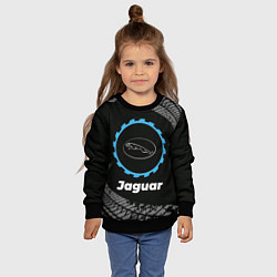 Свитшот детский Jaguar в стиле Top Gear со следами шин на фоне, цвет: 3D-черный — фото 2