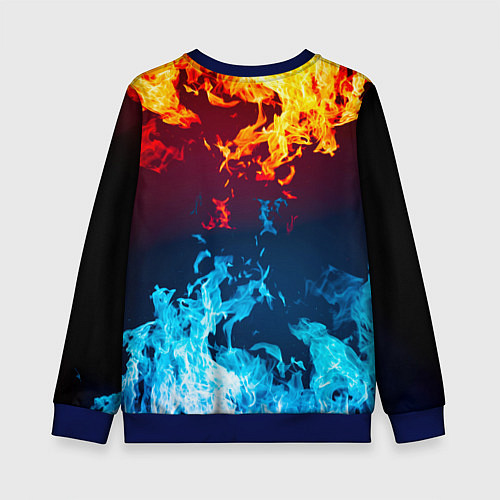 Детский свитшот Лед и Пламя Борьба стихий / 3D-Синий – фото 2
