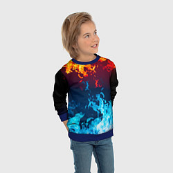 Свитшот детский Лед и Пламя Борьба стихий, цвет: 3D-синий — фото 2