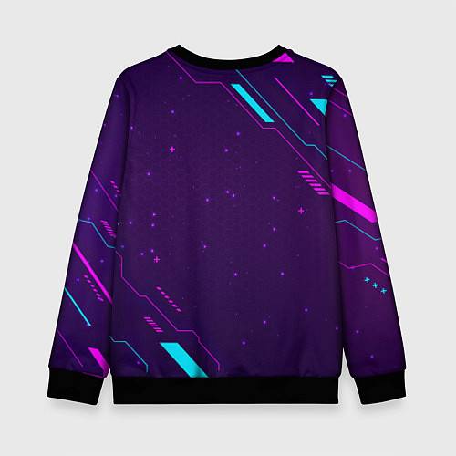 Детский свитшот Символ Destiny в неоновых цветах на темном фоне / 3D-Черный – фото 2
