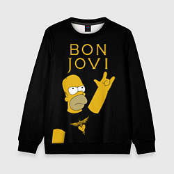 Свитшот детский Bon Jovi Гомер Симпсон Рокер, цвет: 3D-черный