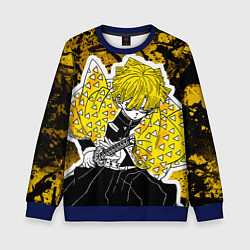 Свитшот детский Клинок, рассекающий демонов Зеницу, цвет: 3D-синий