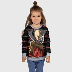 Свитшот детский Сайтама-человек удара, цвет: 3D-меланж — фото 2