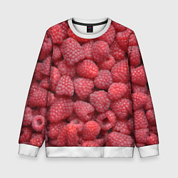 Свитшот детский Малина - ягоды, цвет: 3D-белый