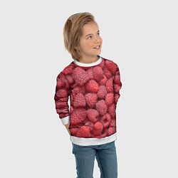 Свитшот детский Малина - ягоды, цвет: 3D-белый — фото 2