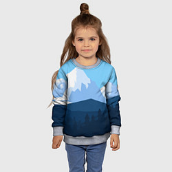 Свитшот детский Горы, лес, канатная дорога, цвет: 3D-меланж — фото 2
