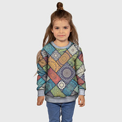 Свитшот детский Мандала орнамент, цвет: 3D-меланж — фото 2