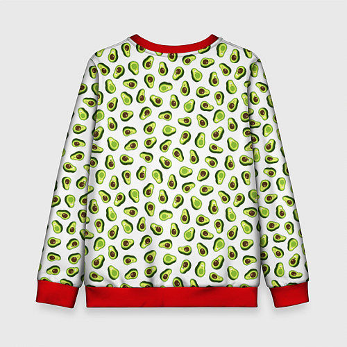Детский свитшот Смешное авокадо на белом фоне / 3D-Красный – фото 2